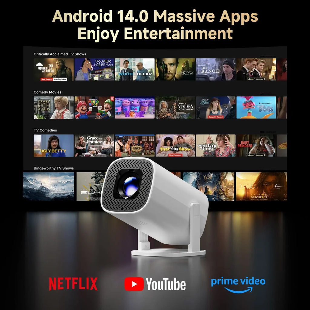 מקרן חכם נייד Magcubic 4K עם Netflix מובנה ו-WiFi
