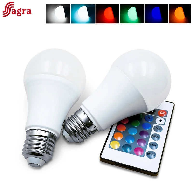מנורת לד חכמה RGB משולבת צבעים עם שלט רחוק, הברגה E27 ותאורת אווירה מתקדמת (Copy)