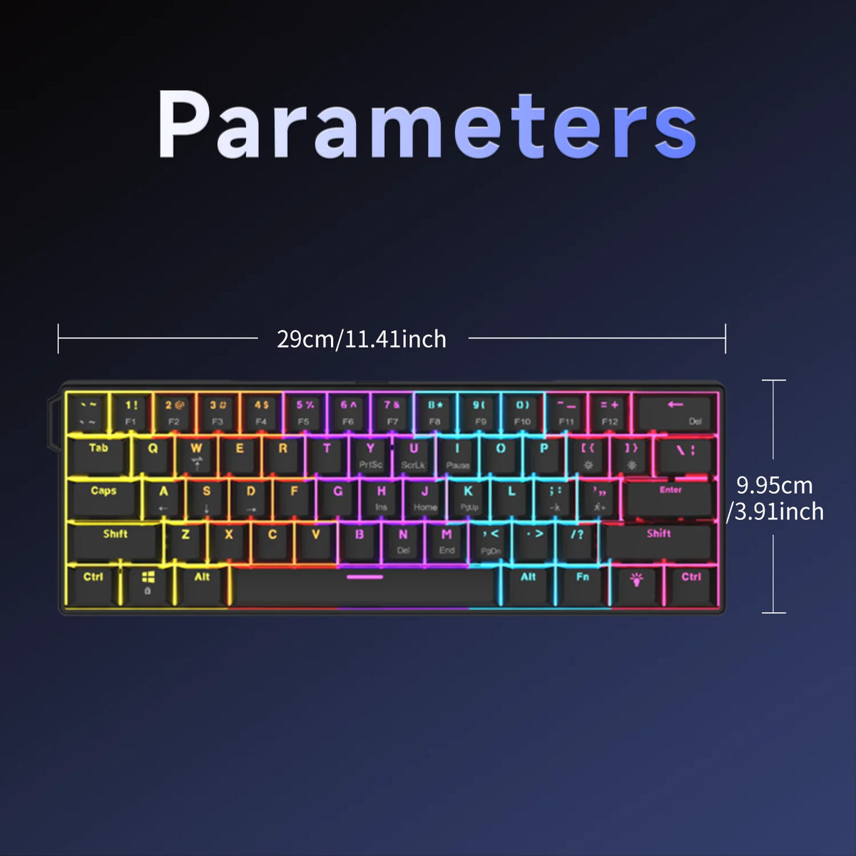 מקלדת מכאנית Ajazz NK61 | 61 מקשים | תאורת RGB | מתגים אדומים Hot-Swap